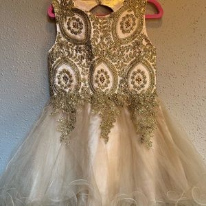Gold sequined party dress